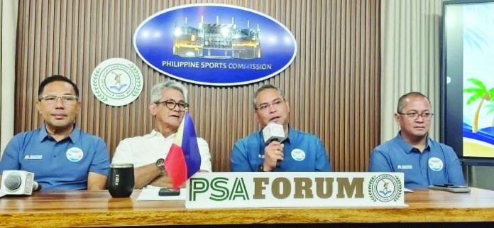 sports_Boracay_compressed_resized Philippine Aquatics, Inc. secretary-general Eric Buhain discusses the upcoming 4th Southeast Asia Open Water Swimming Championships, which will be held in Boracay Island from Aug. 21 to 23. PSA PHOTO