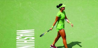 Alexandra “Alex” Eala celebrates after defeating defending champion Leylah Fernandez in straight sets to advance to the quarterfinals of the Mubadala DC Open in Washington, D.C. GETTY IMAGES