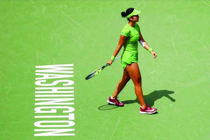 sports_Eala.JPG_resized Alexandra “Alex” Eala celebrates after defeating defending champion Leylah Fernandez in straight sets to advance to the quarterfinals of the Mubadala DC Open in Washington, D.C. GETTY IMAGES