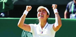 Alexandra Eala celebrates her historic run to the Wimbledon Round of 16 after upsetting defending champion and world No. 3 Iga Świątek. WIMBLEDON PHOTO