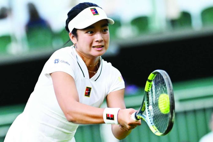 sports_Eala_copy_compressed_resized Alexandra Eala celebrates after overpowering Mexico’s Renata Zarazua, 6-1, 6-2, to secure her first career Wimbledon main-draw victory and advance to the second round of the 2026 Championships. AFP