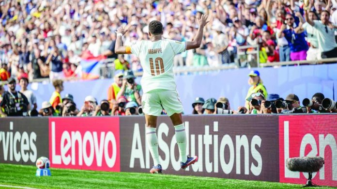sports_FIFA_France_copy_compressed_resized France captain Kylian Mbappé celebrates after scoring the opening goal in Les Bleus' 2-0 victory over Morocco, sending the 2018 champions into the FIFA World Cup semifinals. PHOTO COURTESY OF FABRIZIO ROMANO