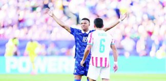 France's Kylian Mbappé celebrates after converting the match-winning penalty against Paraguay to send Les Bleus into the quarterfinals of the 2026 FIFA World Cup. PHOTO COURTESY OF FABRIZIO ROMANO