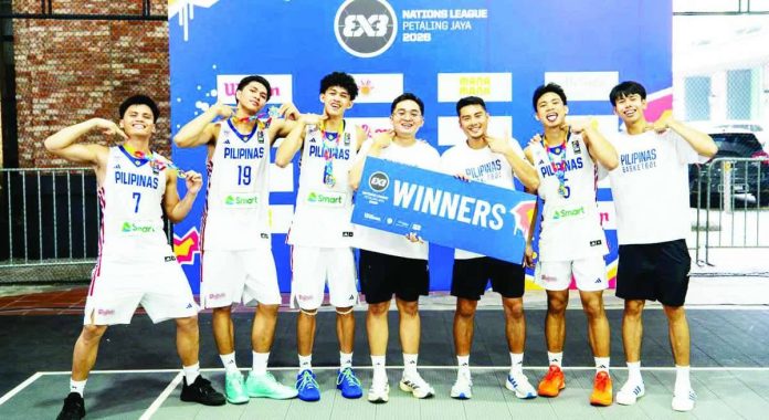 sports_Gilas_Boys_compressed_resized Gilas Pilipinas Under-21 Boys celebrate after securing the overall championship in the FIBA 3×3 Nations League Asia 2 in Petaling Jaya, Malaysia, earning the Philippines a return to the FIBA 3×3 U23 World Cup for the first time since 2018. SBP PHOTO
