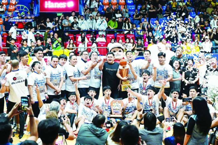 sports_JRU_compressed_resized Jose Rizal University Heavy Bombers celebrate after completing a finals sweep of San Beda University to win the 19th Filoil EcoOil Preseason Cup, securing their second preseason championship in two months ahead of NCAA Season 102. PHOTO COURTESY OF FILOIL SPORTS