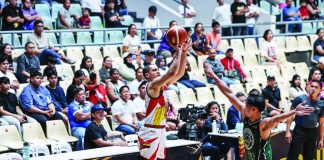 San Miguel Beermen guard Marcio Lassiter pulls up for a three-pointer during their PBA Season 50 Governors’ Cup game against the Terrafirma Dyip at the Ynares Center in Antipolo City. PBA PHOTO