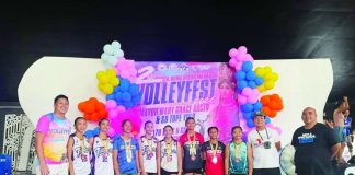 Members of the Bacolod Tay Tung High School Thunderbolts celebrate after winning the girls’ 12-under championship in the 2nd Sta. Maria Magdalena Parish Volleyfest 2026 in Negros Occidental. PHOTO COURTESY OF JOSE MONTALBO