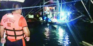 Personnel of the Coast Guard Sub-Station Culasi rescued eight crew members aboard the fishing banca "Taga Bukid" after it capsized about 5.7 nautical miles off the waters of Culasi, Antique, late on August 4. All eight occupants were rescued unharmed and the vessel was safely towed to the shoreline of Barangay Lipata. COAST GUARD STATION ANTIQUE PHOTO
