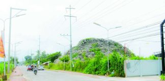 A large pile of waste remains at the former dumpsite along Buri Road in Barangay Mandalagan, Bacolod City, where excavation and development activities have raised concerns over the proper handling and disposal of recovered materials. BCCO PHOTO
