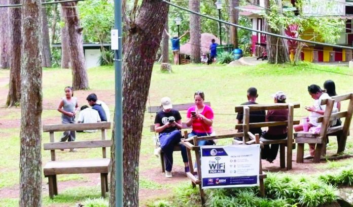 CONNECTED IN THE PINES. Visitors enjoy the cool, scenic surroundings of Bucari Pine Forest in Leon, Iloilo, now made more vistor-friendly with free Wi-Fi installed by the Department of Information and Communications Technology. The service gives tourists and the local community easier access to online information and digital services while helping promote Bucari, popularly known as the “Little Baguio of Iloilo”, as a premier tourism destination. DICT REGION 6