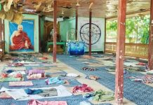 Fourteen killed in military junta strike on Myanmar monastery Mats and rugs can be seen on the floor of an open-walled space for meditation at a monastery said to have been targeted in Myanmar. MYAUNG UNION ARMY