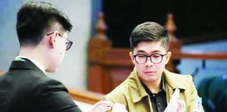 Former Commission on Audit state auditor Roderick Wamil testifies on the alleged non-compliance and deficiencies in the Office of the Vice President’s handling of confidential funds during Vice President Sara Duterte-Carpio’s impeachment trial at the Senate. INQUIRER PHOTO/ NIÑO JESUS ORBETA