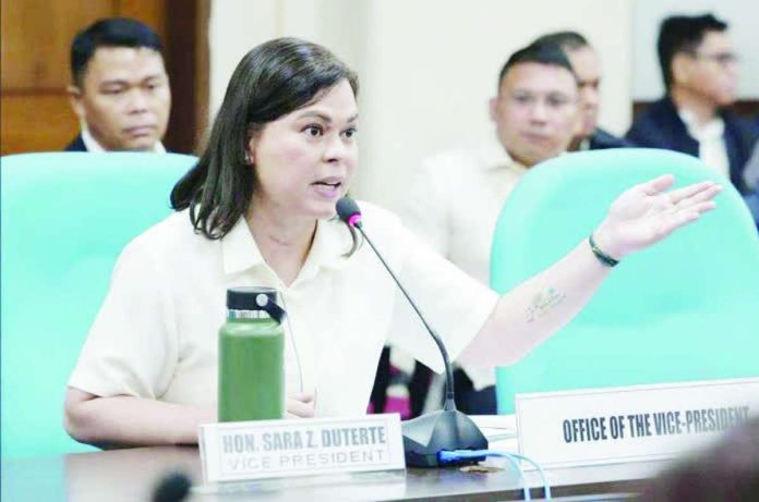Nation_VP_copy_compressed_resized Article I of the impeachment complaint against Vice President Sara Duterte-Carpio accuses her of improperly using P612.5 million in confidential funds, including those as secretary of the Department of Education.