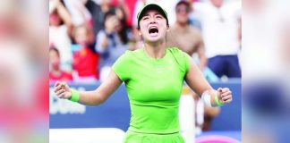 Alexandra Eala celebrates after completing a remarkable comeback from one set down to defeat Jessica Pegula in the Mubadala DC Open final and capture the first WTA 500 title by a Filipina. PHOTO COURTESY OF MUBADALA DC OPEN