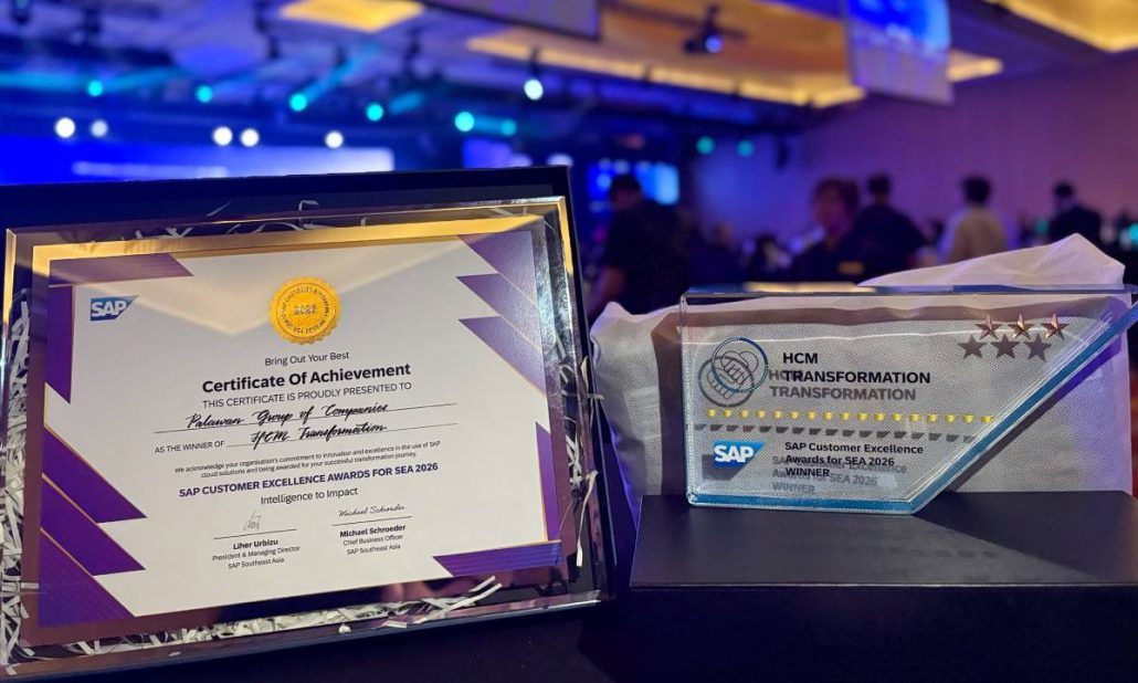 The plaque and certificate mark another milestone in the Palawan Group's continued journey of growth and excellence.