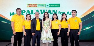 From left: Dr. Angelito B. Fernando; Korina Castro-Fernando, Chief Human Resources Officer; Bobby L. Castro, Chairman and Founder; Lilian Castro-Selda, Chief Financial Officer; Lisa Castro-Sabado, Chief Business Development Officer; and Karlo M. Castro, President and Chief Executive Officer, with brand ambassador Marian Rivera at the launch of the “Palawan for All” campaign.