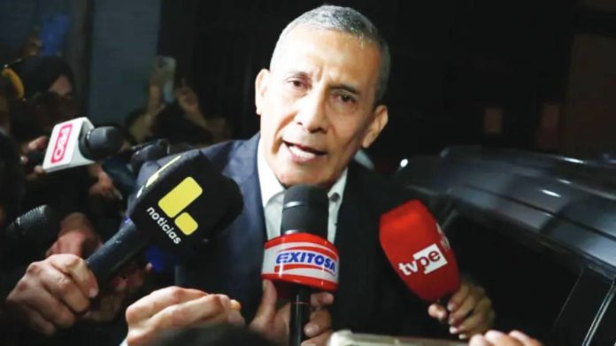 Peru Former Peruvian President Ollanta Humala speaks with the media after his release from jail. EPA