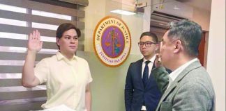 Vice President Sara Duterte-Carpio has filed another perjury complaint against Ramil Madriaga who claimed to be her former bagman before the Taguig City Prosecutor's Office Monday, August 17. In the materials released by the Office of the Vice President, Duterte-Carpio can be seen taking her oath and was accompanied by her legal counsel, Atty. Paolo Panelo.