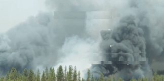 Thick smoke rises from this field in Washington state.