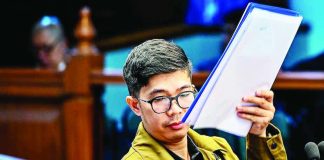 Roderick Wamil, a former auditor assigned to the Commission on Audit’s Intelligence and Confidential Funds Audit Office, testifies on the 12th day of Vice President Sara Duterte-Carpio’s impeachment trial as the prosecution continues presenting evidence on the alleged misuse of confidential funds.