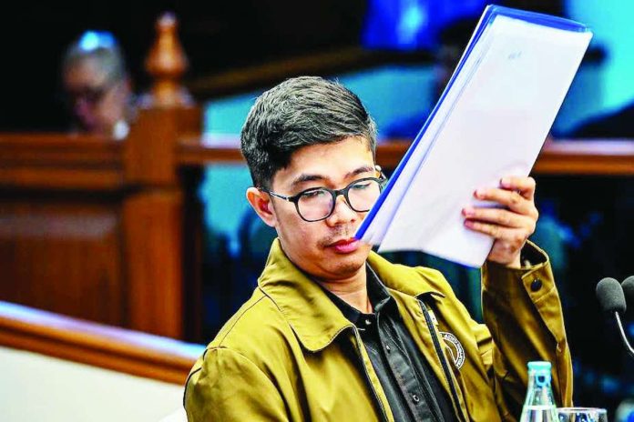 Roderick Wamil, a former auditor assigned to the Commission on Audit’s Intelligence and Confidential Funds Audit Office, testifies on the 12th day of Vice President Sara Duterte-Carpio’s impeachment trial as the prosecution continues presenting evidence on the alleged misuse of confidential funds.