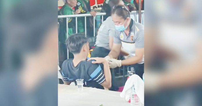 fireworks A member of the City Disaster Risk Reduction and Management Office (CDRRMO) administered first aid to one of the 11 individuals injured after an aerial firework allegedly malfunctioned and exploded on the ground during the Kabuganaan Festival fireworks display in Kabankalan City, Negros Occidental, on August 2. SCREENGRAB FROM BUNZO TV VLOG