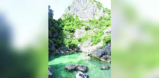Known for its naturally enclosed saltwater pool surrounded by towering limestone formations, the Tangke “Saltwater” Lagoon is among the flagship ecotourism attractions of the Gigantes Group of Islands in Carles, Iloilo. PHOTO BY CARLES TOURISM OFFICIAL FACEBOOK PAGE