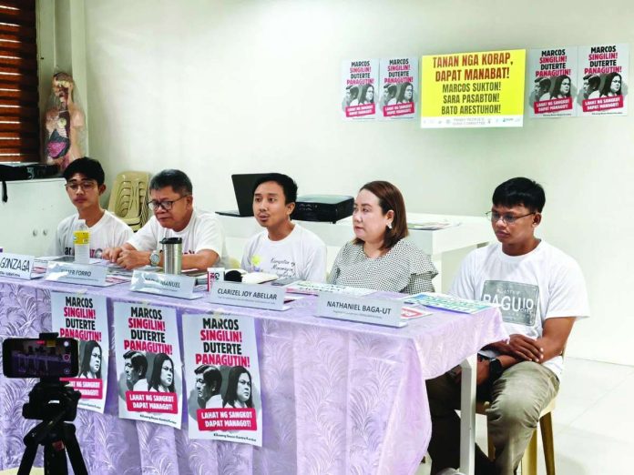 neljoy_flood_budget_copy_compressed_resized BUDGET UNDER FIRE. Members of the multi-sectoral alliance Kahublagan Kontra Kurapsyon (KKK) raise concerns over the proposed 2027 national budget, particularly the P110.6-billion allocation for flood-control projects, as they call for greater accountability and transparency in government spending. KKK says Western Visayas alone is proposed to receive P6.16 billion for flood-control projects, including shoreline protection and seawalls. PHOTO COURTESY OF KAHUBLAGAN KONTRA KURAPSYON