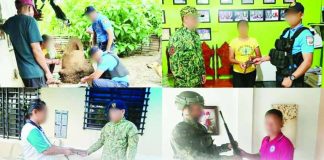 Police personnel receive firearms voluntarily surrendered by residents as part of the Police Regional Office 6’s intensified Project RTT (Restrict, Track, and Turn-in) campaign against loose firearms across Western Visayas. PRO-6 accounted for 16 loose firearms in a 24-hour operation from August 25 to 26, 2026, 11 of which were voluntarily surrendered. PRO-6 PHOTO