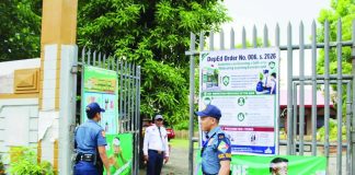 Police officers maintain a visible presence at the entrance of La Paz I Elementary School in Iloilo City as authorities continue security measures in schools despite the postponement of the active-shooter simulation exercise. Police Regional Office 6 says sustained police visibility is intended to deter potential threats and assure students, teachers and parents of a safer learning environment. ALLEN ANIMAS/PN