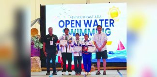 Some of the winners of the just-concluded 4th Southeast Asia Open Water Swimming Championships pose after the competition in Boracay. The successful staging of the meet has strengthened the Philippines' prospects of hosting bigger international open water swimming competitions, including Asian championships and World Cup events. PAI