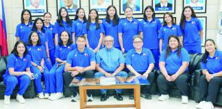 PSC Executive Director Atty. Guillermo Iroy (standing, fifth from left) leads the send-off for the Alas Pilipinas Girls U17 team before its departure for Chile to compete in the FIVB Volleyball Girls' U17 World Championship. Also in the photo are the players, coaches, team officials, and support staff. PSC PHOTO