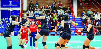 Alas Pilipinas Girls celebrate after sweeping Tunisia, 27-25, 25-19, 25-16, for their second consecutive victory in the FIVB Volleyball Girls’ U17 World Championship in San Felipe, Chile. FIVB