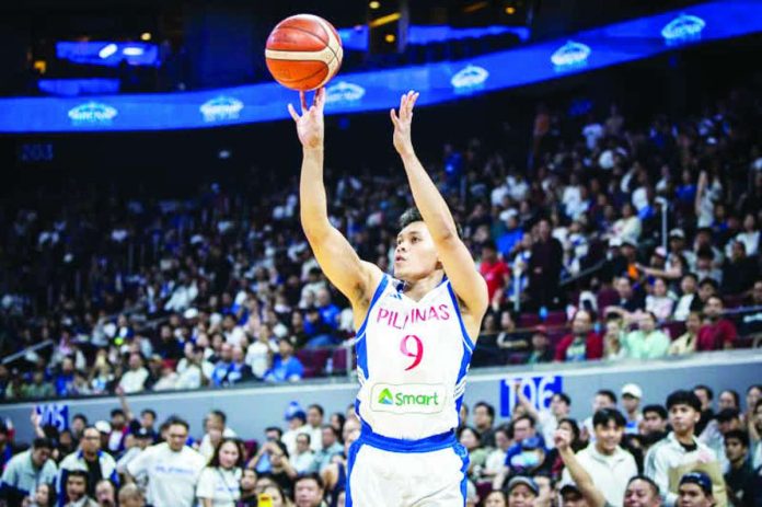 sports_Gilas_compressed_compressed_resized Gilas Pilipinas guard Earl Scottie Thompson pulls up for a shot against Iran during their 2027 FIBA World Cup Asian Qualifiers encounter at the SM Mall of Asia Arena. FIBA