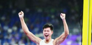 Ernest John Obiena clears the World Championships qualifying standard with a 5.90-meter performance at the Weltklasse Zürich Diamond League meeting, securing his place in the 2027 global championships. FILE