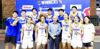 Members of the Gilas Pilipinas men’s and women’s 3x3 teams celebrate a successful campaign in Stop 3 of the 2026 FIBA 3x3 Nations League Asia SEA Conference in Petaling Jaya, Malaysia. Both Philippine squads captured their respective titles, with the women strengthening their overall lead and the men closing the gap on New Zealand. SBP
