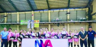Members of the Bacolod Tay Tung High School Thunderbolts celebrate their championship campaign in the 2nd Nukhbah Volleyball Academy U16 Girls Tournament. PHOTO COURTESY OF JOSE MONTALBO