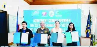 Victorias City’s Mayor JunB Bantug and GRID Sports Athletic president Bea Tan formalize the staging of the Premier Volleyball League’s 2026 On Tour finale in Victorias City through a memorandum of agreement, paving the way for the return of major professional sports to the heart of Negros’ sugar country after 15 years. GRID SPORTS ATHLETIC PHOTO