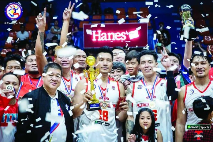 Former PBA MVP James Yap powered Lamtex Pipes-Hua Siong College of Iloilo to its second consecutive FCAAI 40-and-up championship and earned Finals MVP honors. FCAAI PHOTO