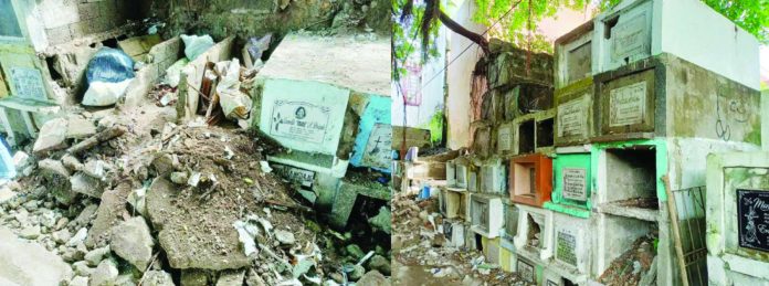 tanza cemetery Damaged burial niches are seen at the Tanza Public Cemetery in Iloilo City. The city government has earmarked ₱5 million for the first phase of a rehabilitation project that will construct 200 new apartment-type niches, expand burial capacity, and improve cemetery facilities. The project is part of the city’s long-term effort to provide more dignified and accessible public burial services for Ilonggos. AJ PALCULLO