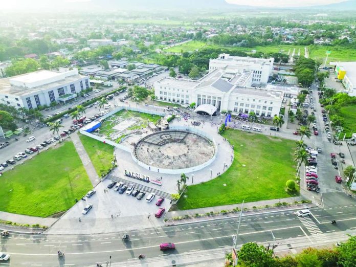 Bacolod_TIEZA_copy_compressed_resized An aerial view of the Bacolod City Government Center and Heritage Plaza in Bacolod City, Negros Occidental, shows the ongoing redevelopment of the area as of July 2026. TIEZA FB PHOTO