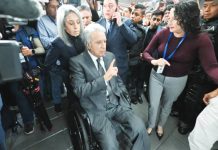 Lenin Moreno, former president of Ecuador, leaves the National Court of Justice during a corruption case in Quito. GETTY IMAGES