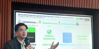 Engr. Joe-Mel Zaporteza, vice president and chief operating officer of Negros Electric and Power Corp. (Negros Power), explains the power supply situation in the Visayas during a press conference at the company’s office in Bacolod City on September 7. MAE SINGUAY PHOTO