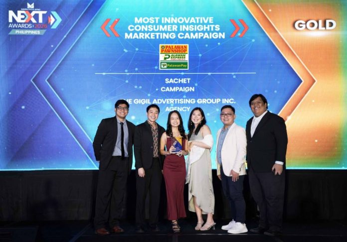 Palawan Group's Consumer-Led Approach Wins Gold_2 From left: Justin Patacsil of GIGIL Advertising Group; Nolgie Antonio, IMC Manager; Sadhana Martinez, Product Specialist for ProtekTODO; Alyssa Chua, Brand Manager for PalawanPay; and Jose Rafael Tabinga, Brand Manager for Remittance.