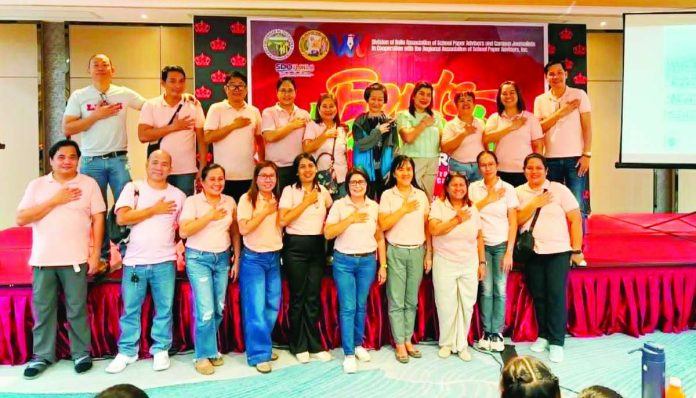 Organizers, trainers and education officials gather during the “Fonts and Layouts: The Reborn” journalism seminar-workshop in Iloilo City. The activity, organized by the Division of Iloilo Association of School Paper Advisers, Trainers and Campus Journalists, Inc. in partnership with the Regional Association of School Paper Advisers Inc., sought to strengthen publication standards and nurture competent and ethical young journalists.
