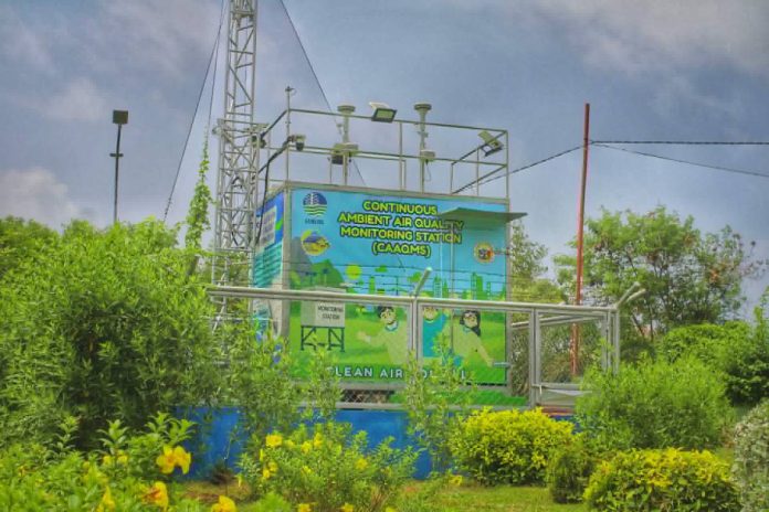 air quality monitoring station Photo shows the Continuous Ambient Air Quality Monitoring Station (CAAQMS) located in the Garden of Love, Brgy. Nabitasan LaPaz, Iloilo City. AAnimas/PN