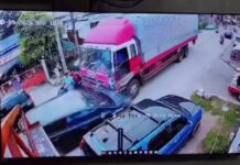 Wing van crashes into 6 vehicles in Dumangas Photo courtesy of Dumangas Ang Banwa Ko