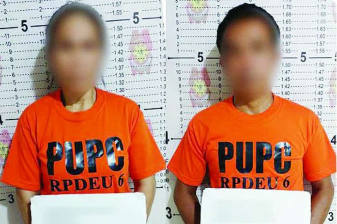 live-in_partners.JPG_resized Live-in partners “Jen” and “Noli” were caught with around ₱816,000 worth of suspected shabu on Sept. 3 in an anti-illegal drugs operation in Barangay Tanza, City Proper in Iloilo City. REGIONAL POLICE DRUG ENFORCEMENT UNIT 6 PHOTOS