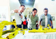 Pres. Ferdinand “Bongbong” Marcos Jr. (center) visits a steel processing center in Biñan City, Laguna on September 26 to inspect the Department of Science and Technology’s assistance to the company in adopting Industry 4.0 technologies through the Small Enterprise Technology Upgrading Program. PRESIDENTIAL COMMUNCATIONS OFFICE PHOTO