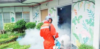 The Bacolod City Health Office conducts fogging inside a public school campus in this file photo as part of the measures to fight dengue. Bacolod logged 666 dengue cases as of Morbidity Week 36, covering Sept. 6 to 12, 2026. PHOTO COURTESY OF BACOLOD CITY HEALTH OFFICE
